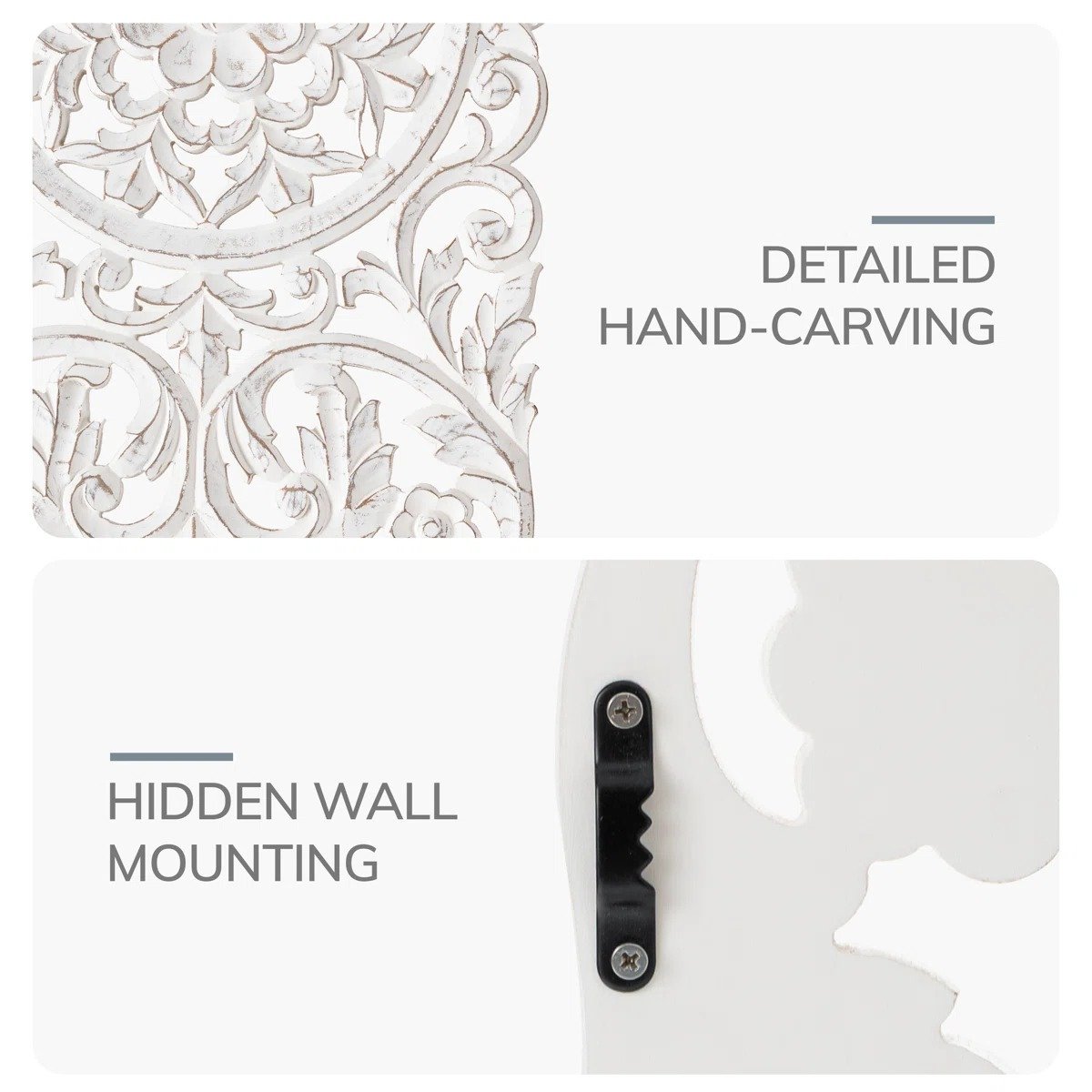 Wall Medallion - Wooden Wall Decor, Hand Carved & Embossed Decorative Wall Sculpture, Boho Farmhouse Wall Art, Perfect for Home, Office or any Living Space view 6
