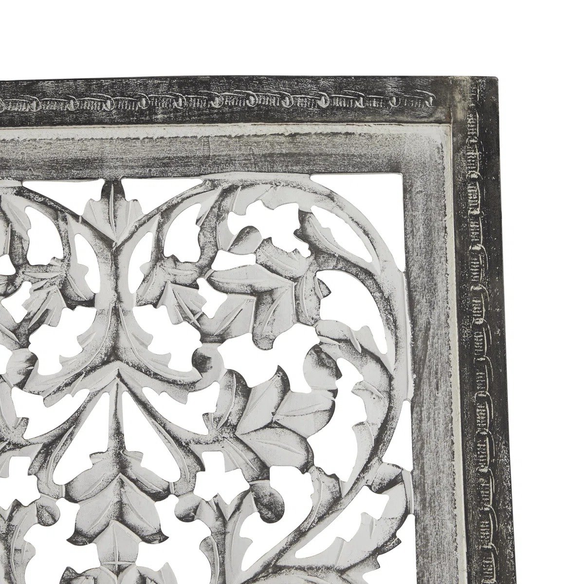 Mango Wood Handmade Intricately Carved Arabesque Floral Home Wall Decor view 5