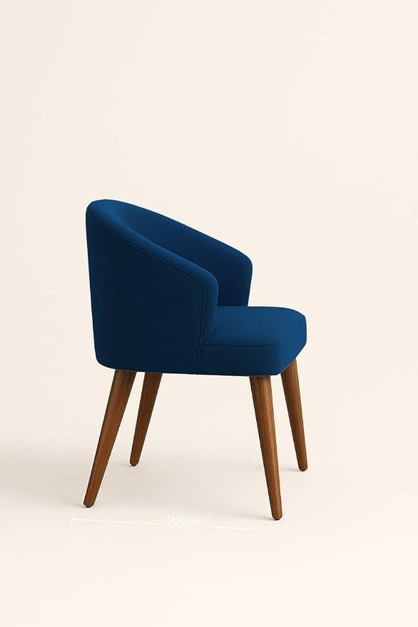 The Wooden Shoppee Blue Fabric Chair | Modern Accent Chair for Living Room, Bedroom & Home | Comfortable Upholstered Lounge Chair for Stylish Interiors view 4