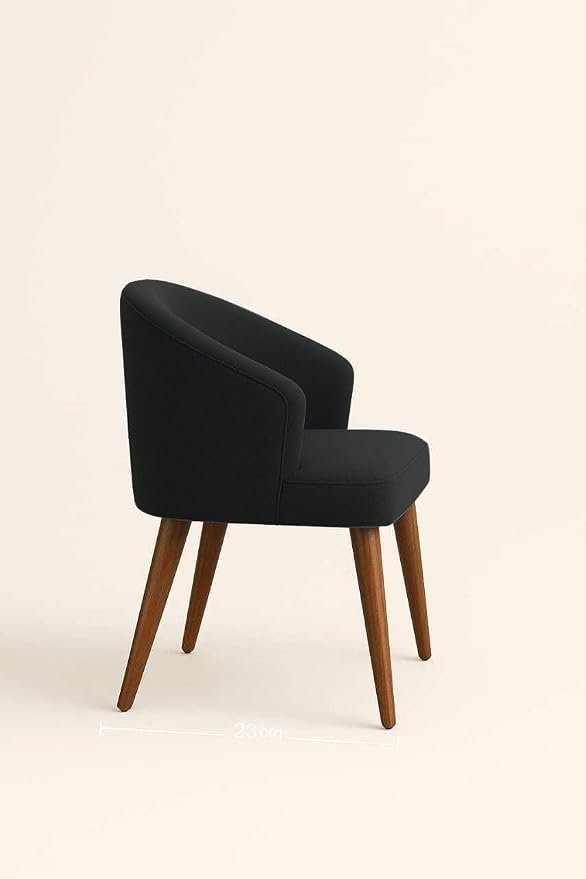 The Wooden Shoppee Black Fabric Chair | Modern Comfortable Accent Chair for Living Room, Bedroom & Home | Stylish Upholstered Chair view 6