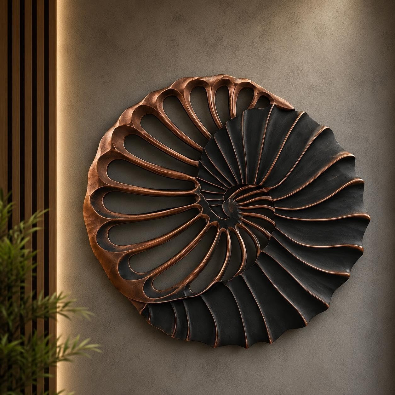 THE WOODEN SHOPPEE Wooden Wall Decor, Mandala Wall Panel Spiral Art for Living Room,italian Look Bedroom & Guest Room, Premium Engineered Wood, 25mm Thick, ( 90X90Cm)